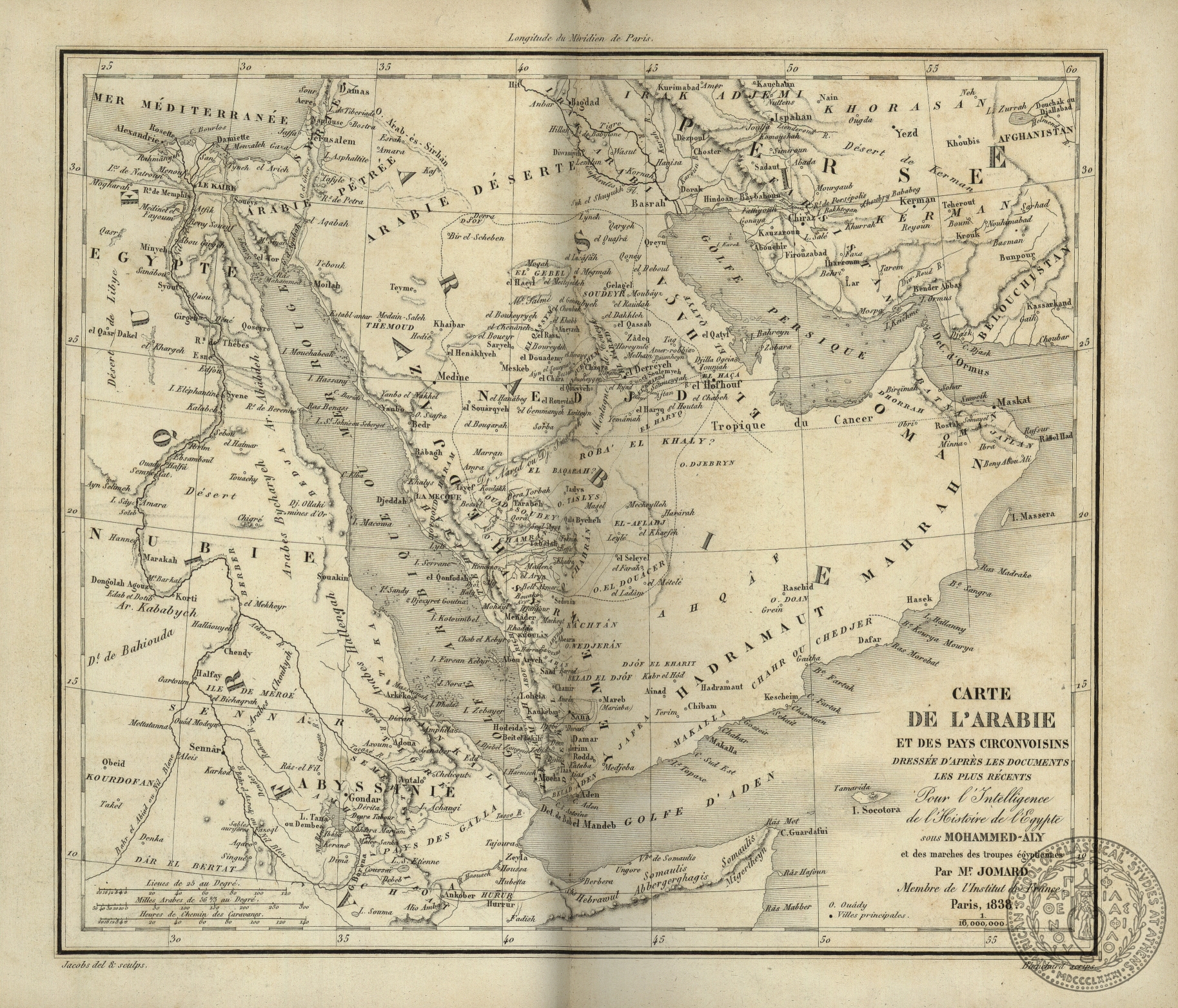 Carte de l'Arabie et des pays circonvoisins dressee d'apres les documents les plus recents